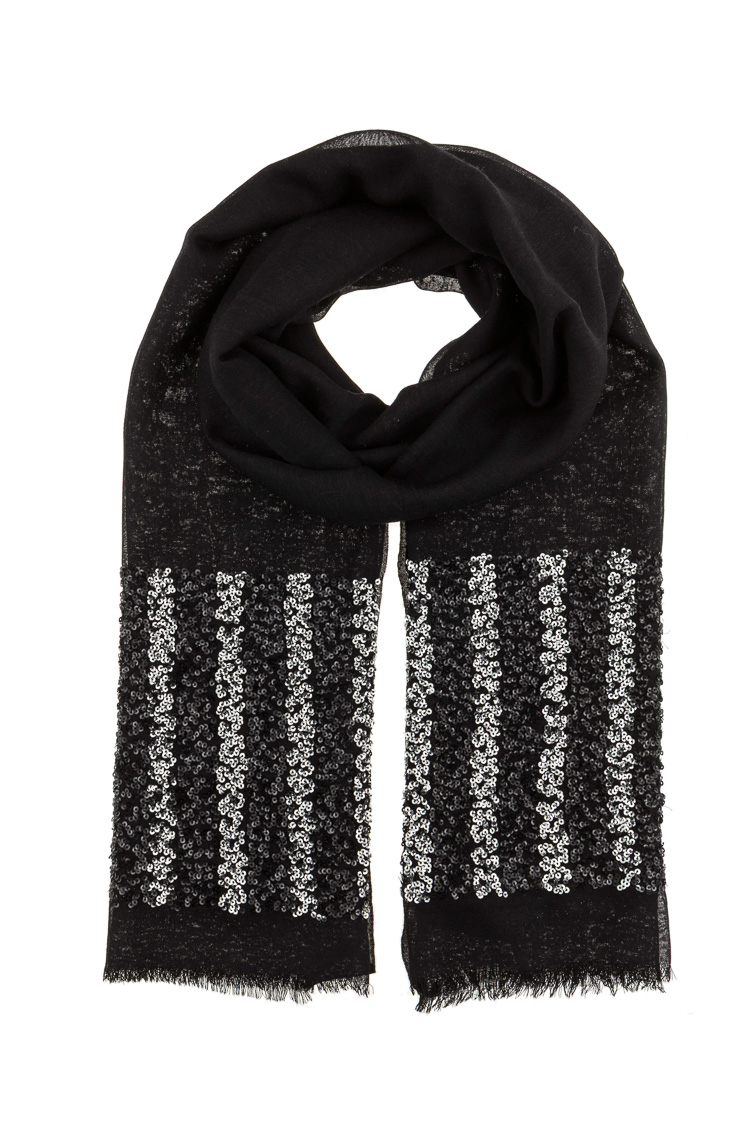 Sequin and Fringe Scarf