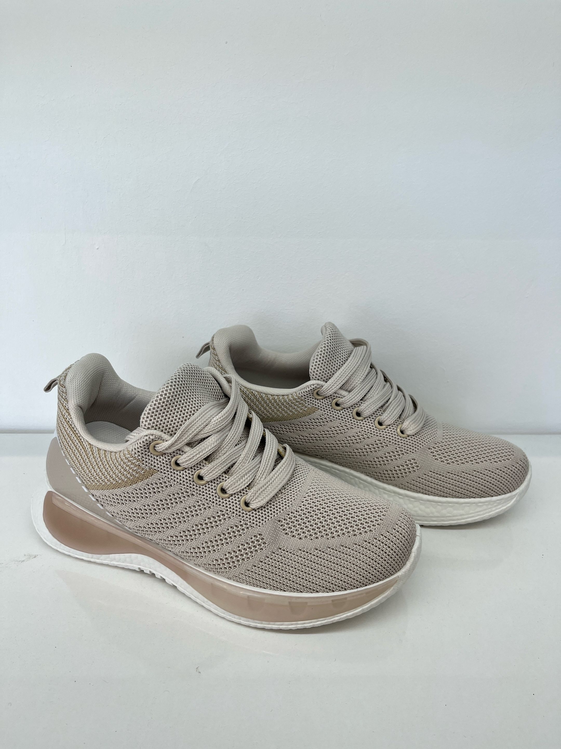 Rib-Knit Textile Sneakers