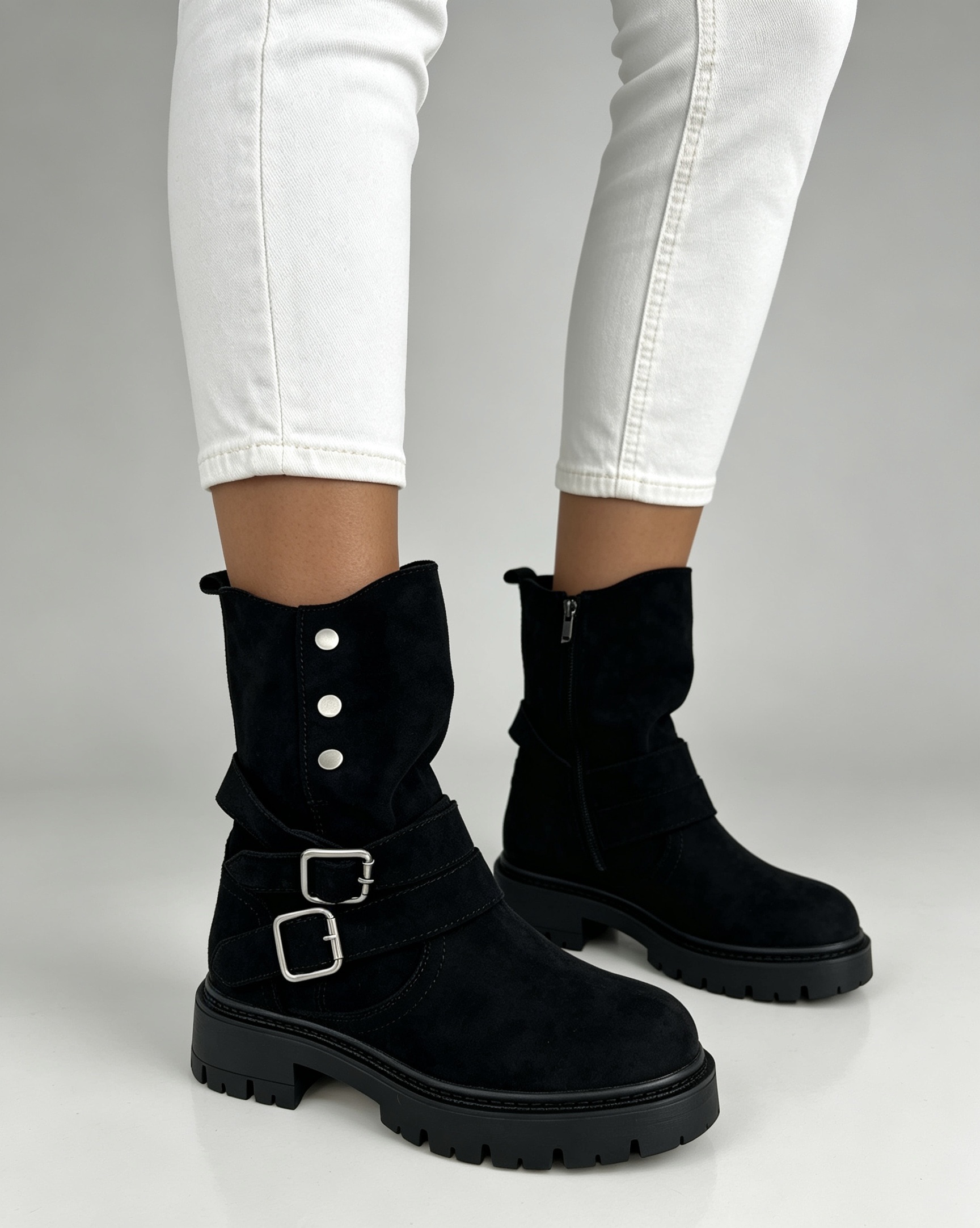 Embellished Biker Boots