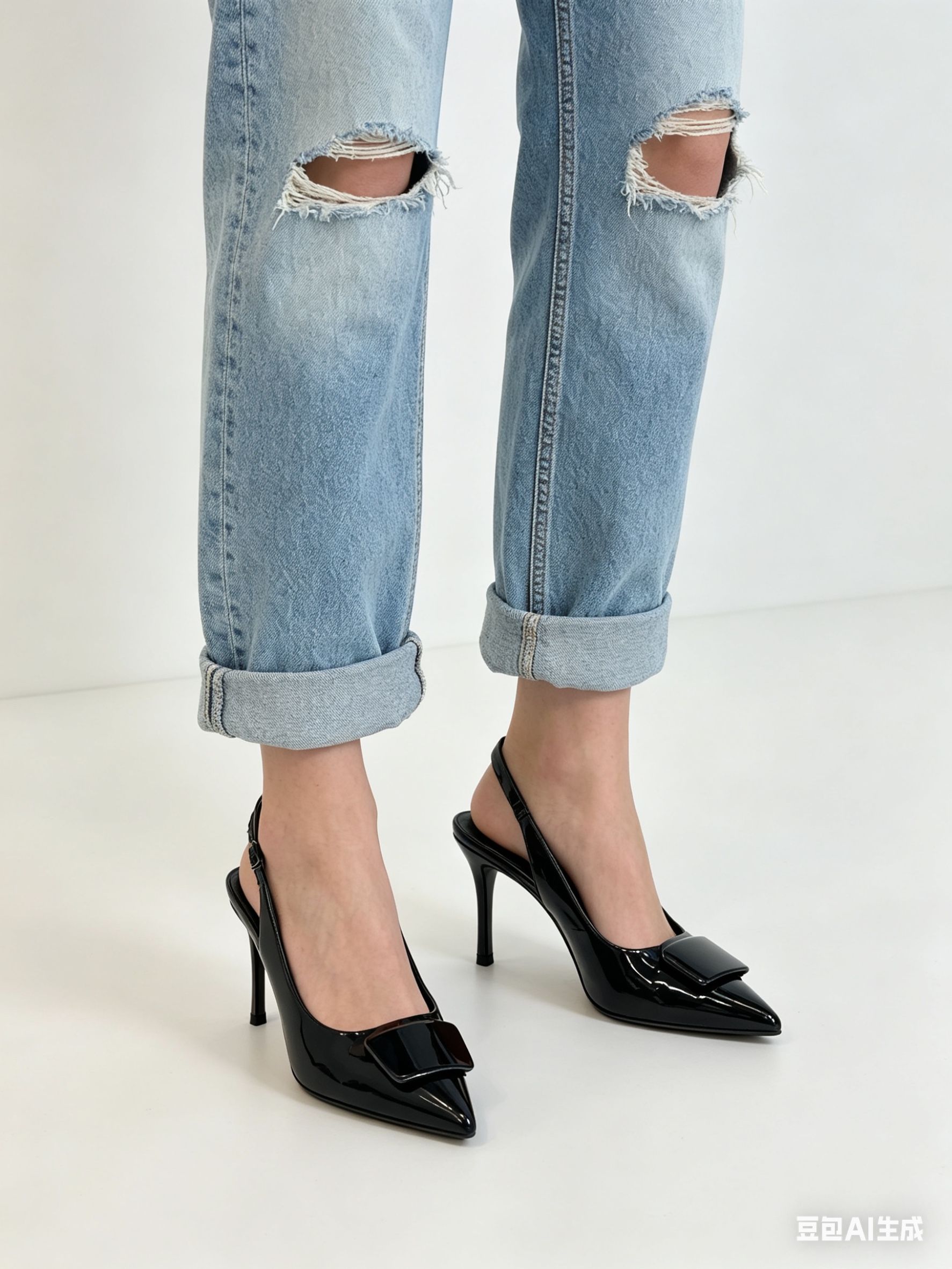 Patent Pointed Slingback Heels