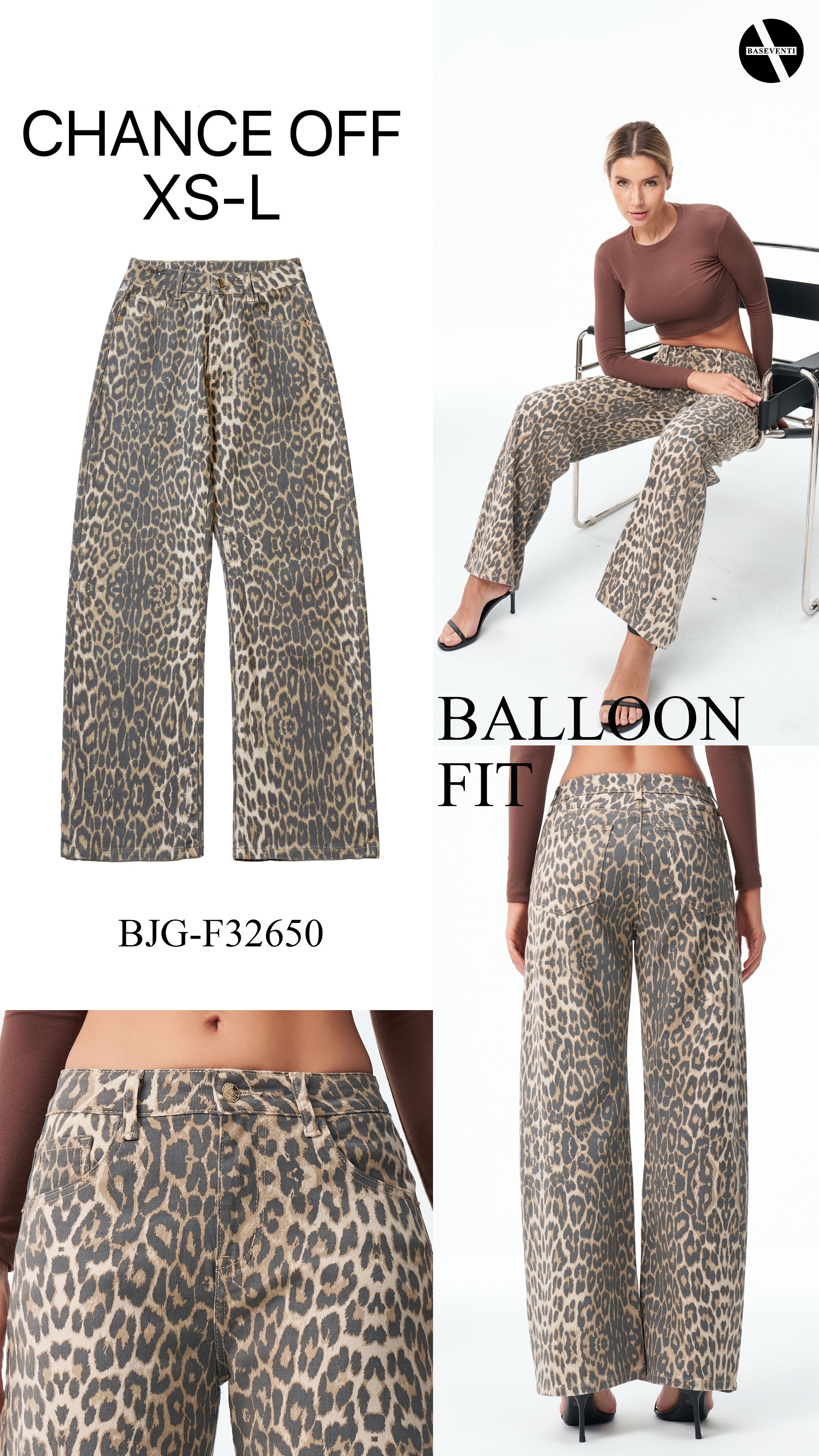 Balloon-Fit Leopard Trousers