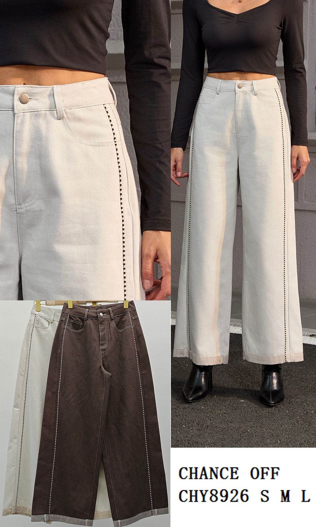 High-Waist Wide-Leg Trousers