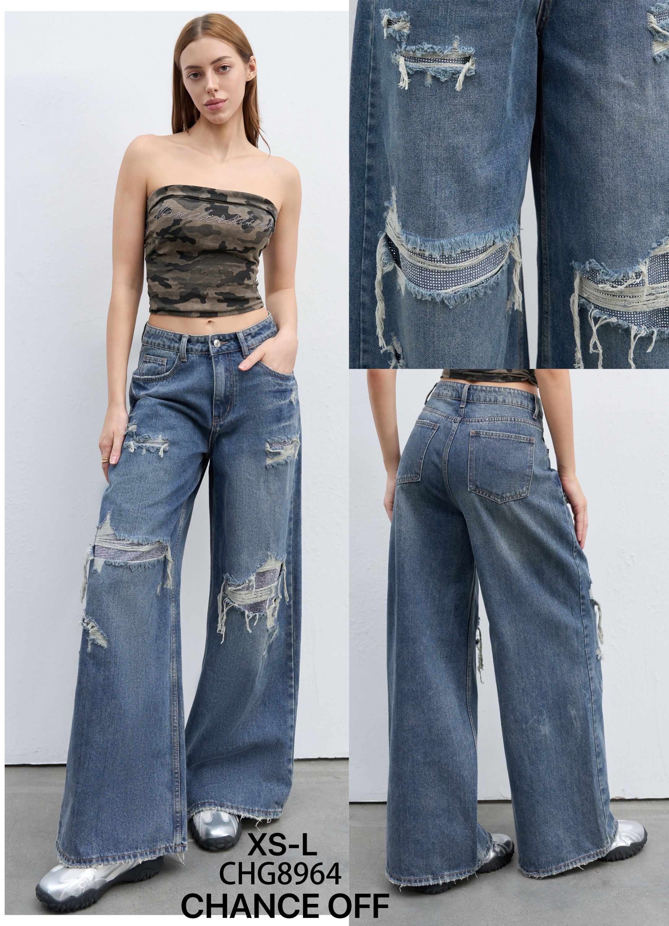 High‑Waist Wide Jeans