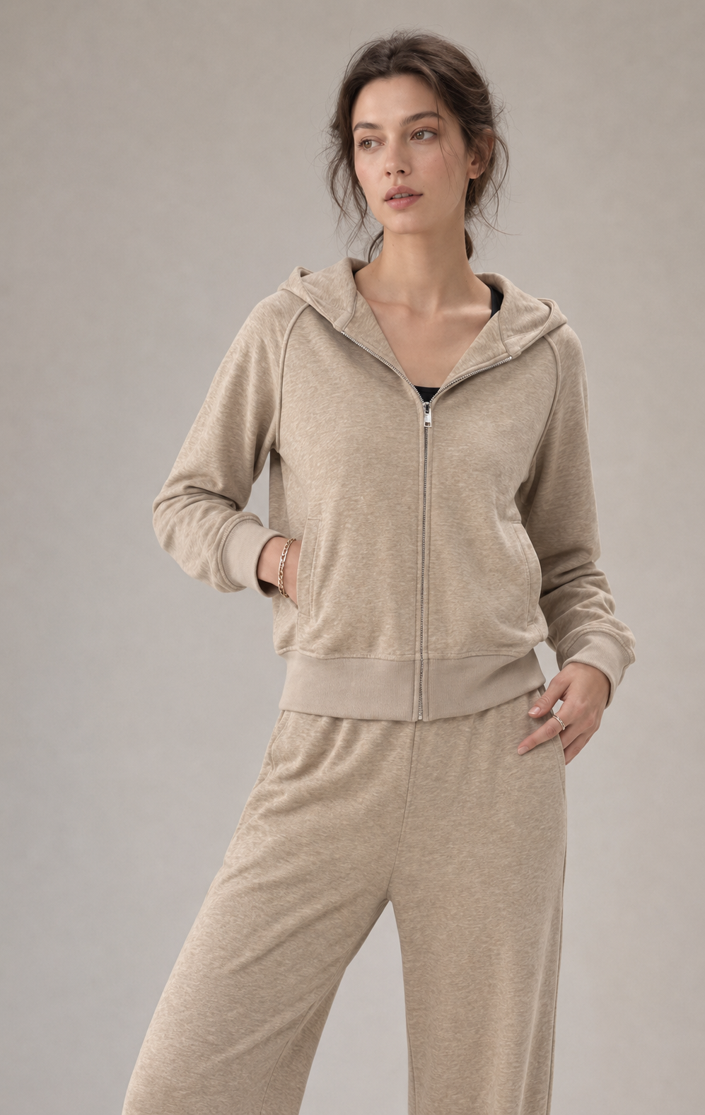 Zip-Up Hooded Sweatshirt