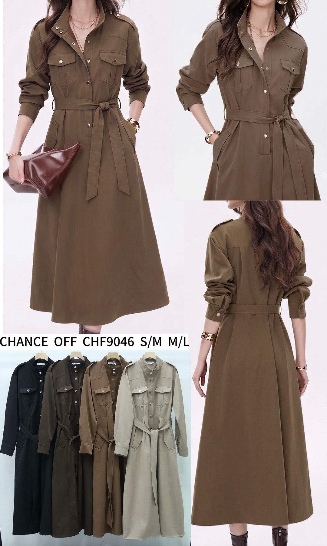 Belted Maxi Shirt Dress