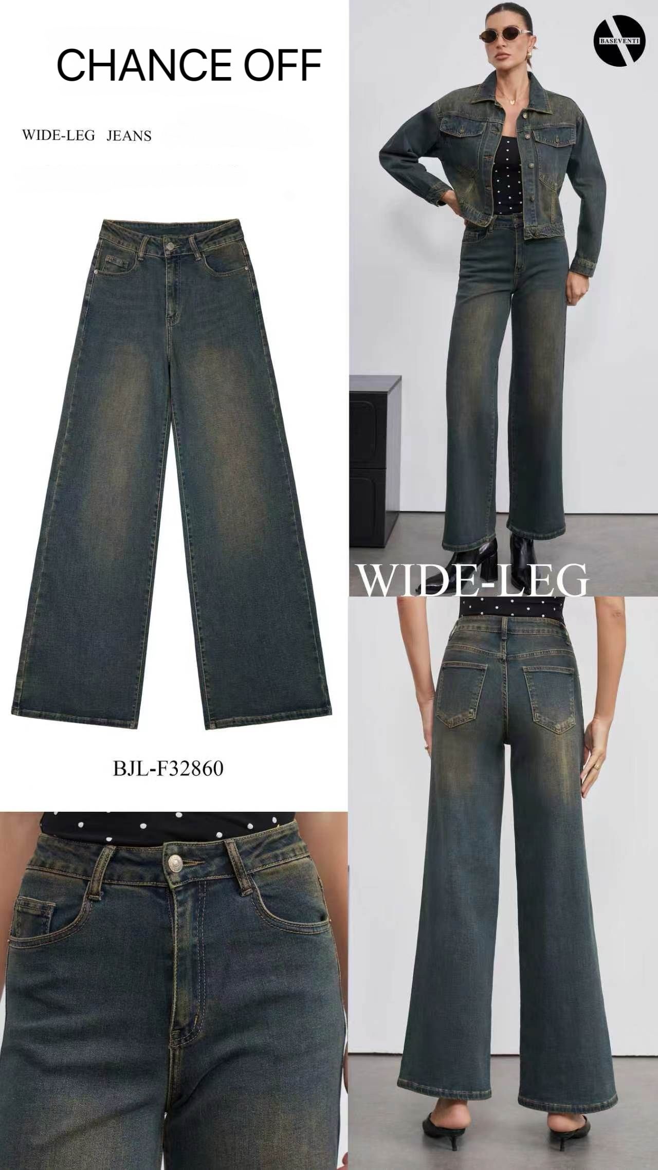 High‑Rise Wide‑Leg Jeans