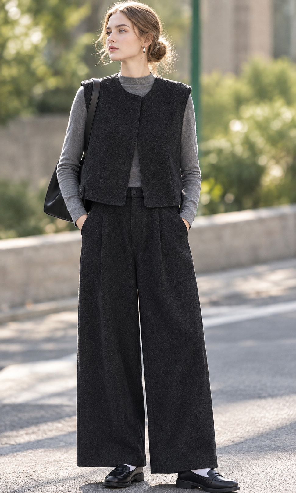Straight Vest with Pockets