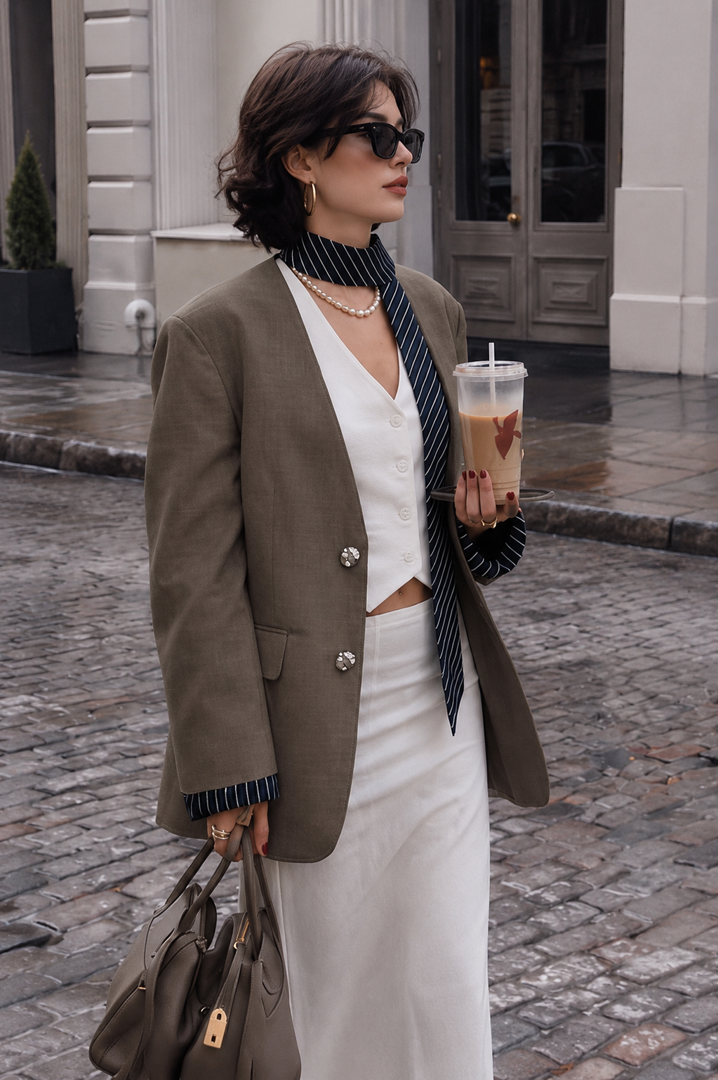 Collarless Tailored Jacket