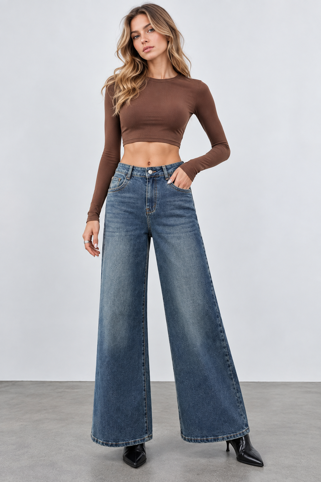 High‑Waist Wide‑Leg Trousers