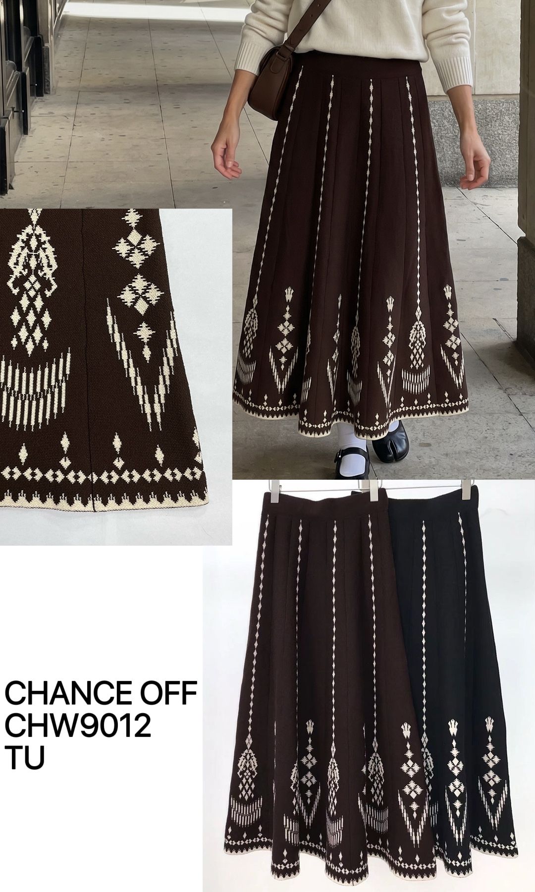 A-line Midi Skirt with Pleats