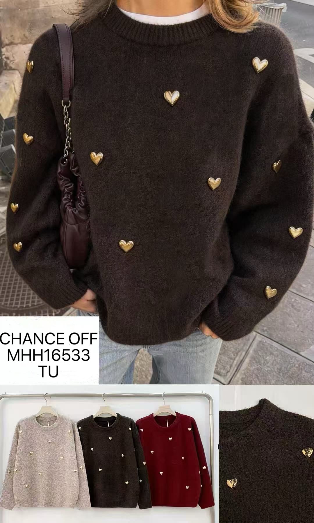 Stud-Embellished Sweater