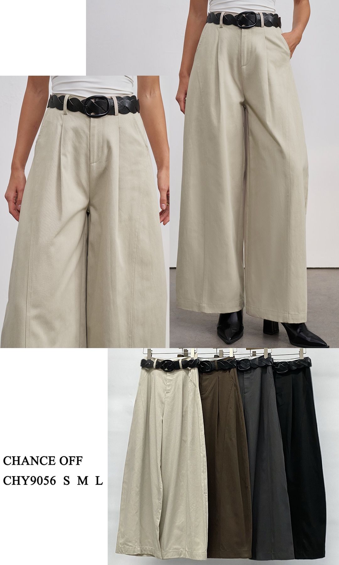 Pleated Palazzo Trousers