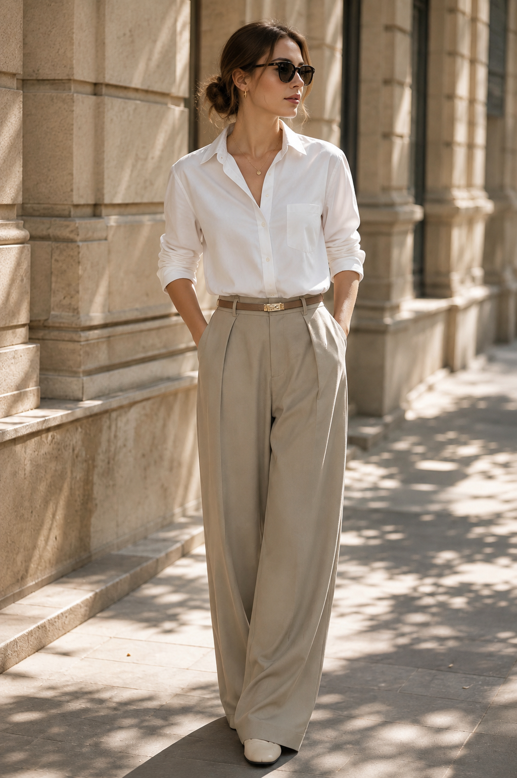 Wide Pleated Trousers