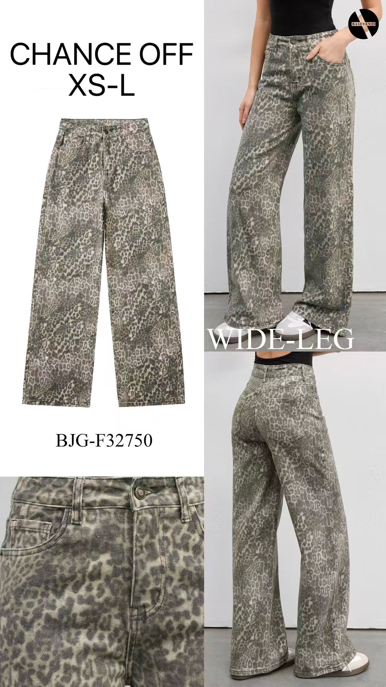 Wide‑Leg Leopard Print Trousers
