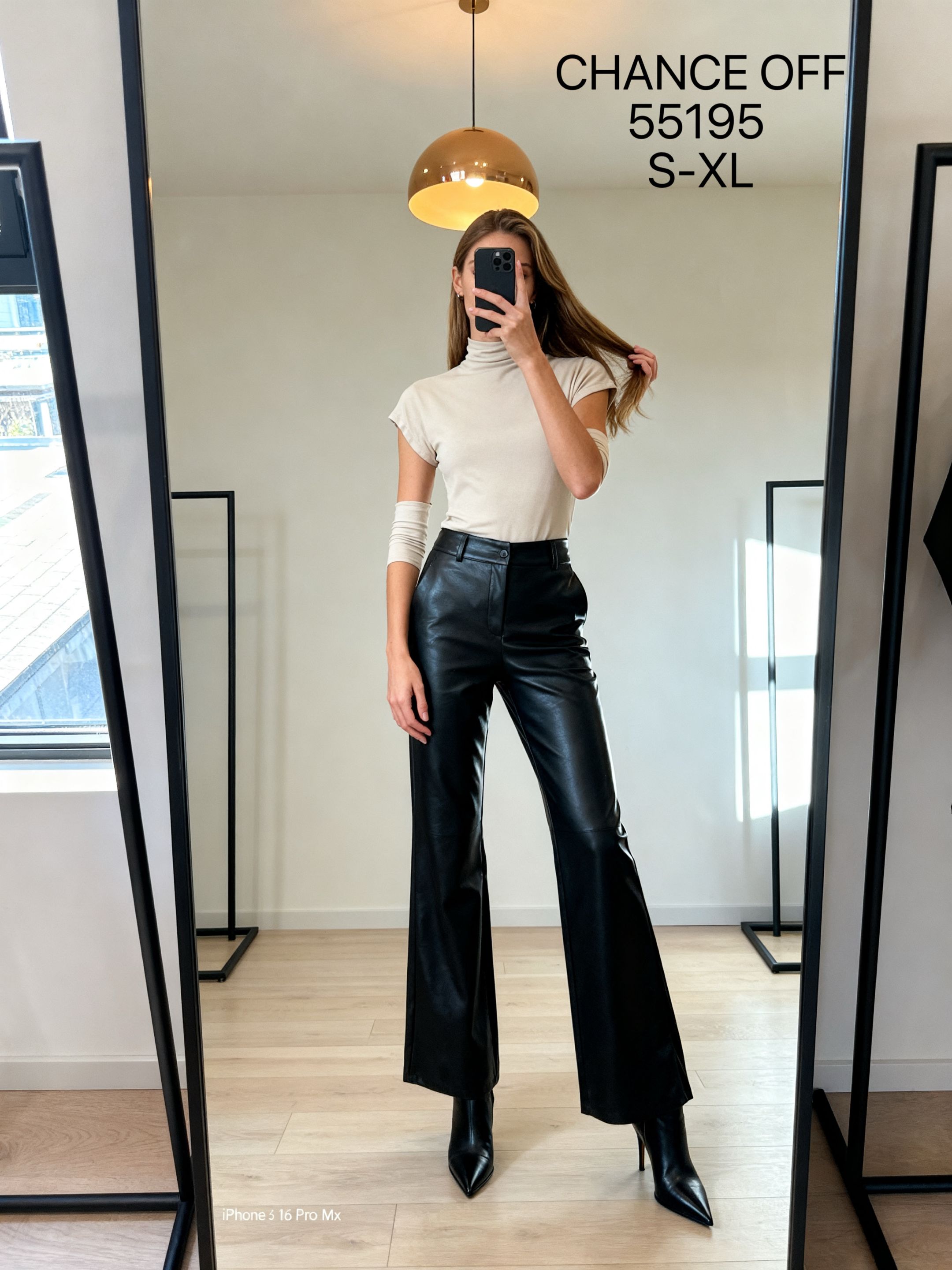 Faux Leather Flared Trousers