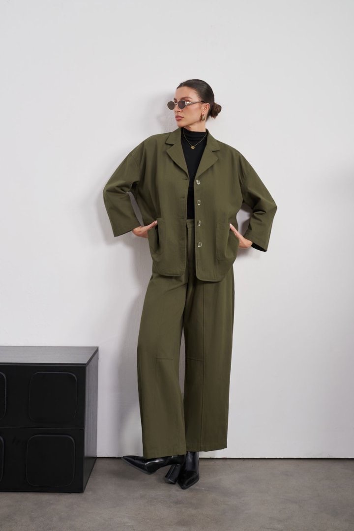 Oversized Jacket with Flap Pockets