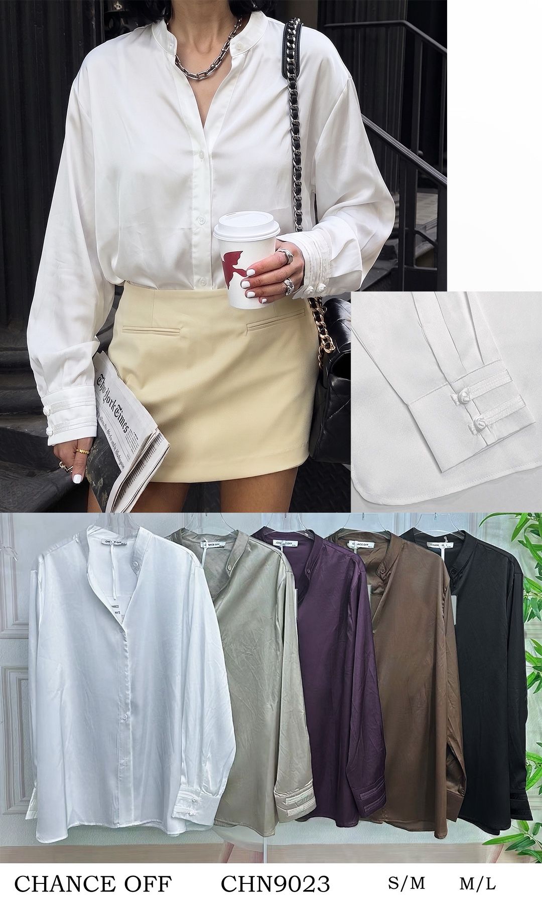 Relaxed Stand-Collar Shirt