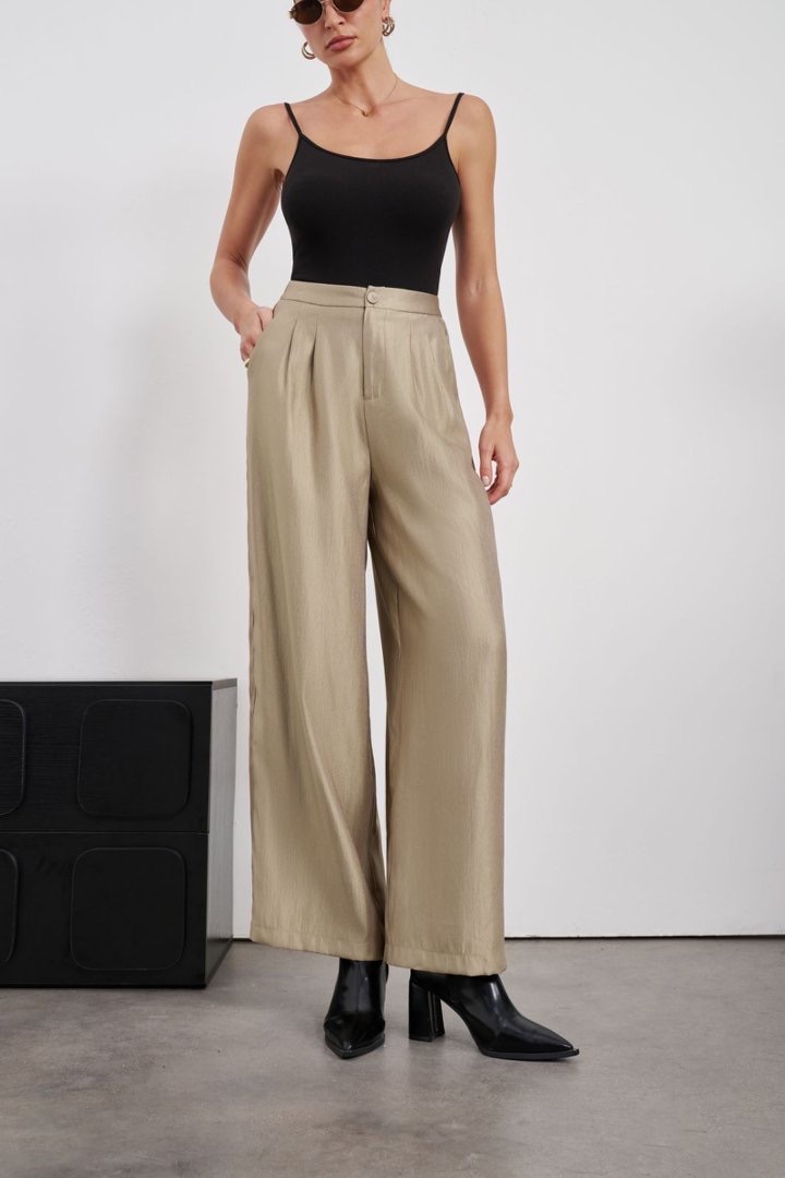 Pleated Palazzo Trousers
