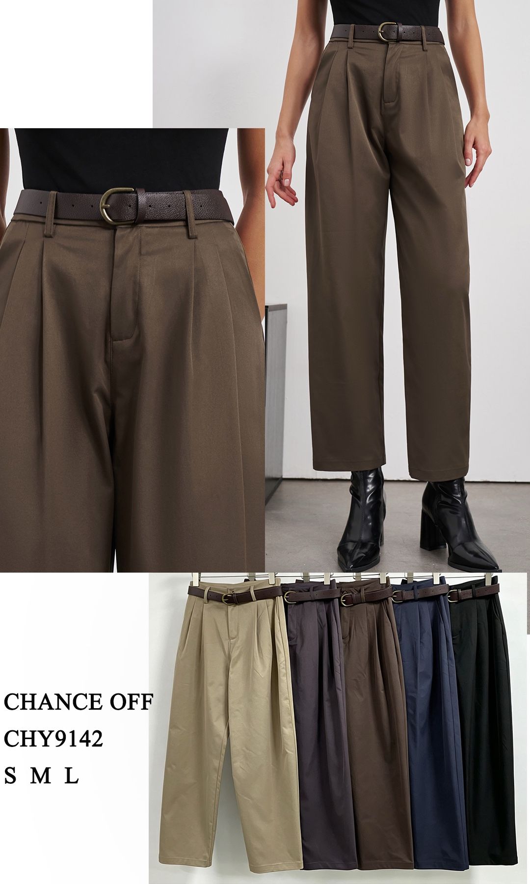 Straight Pleated Trousers
