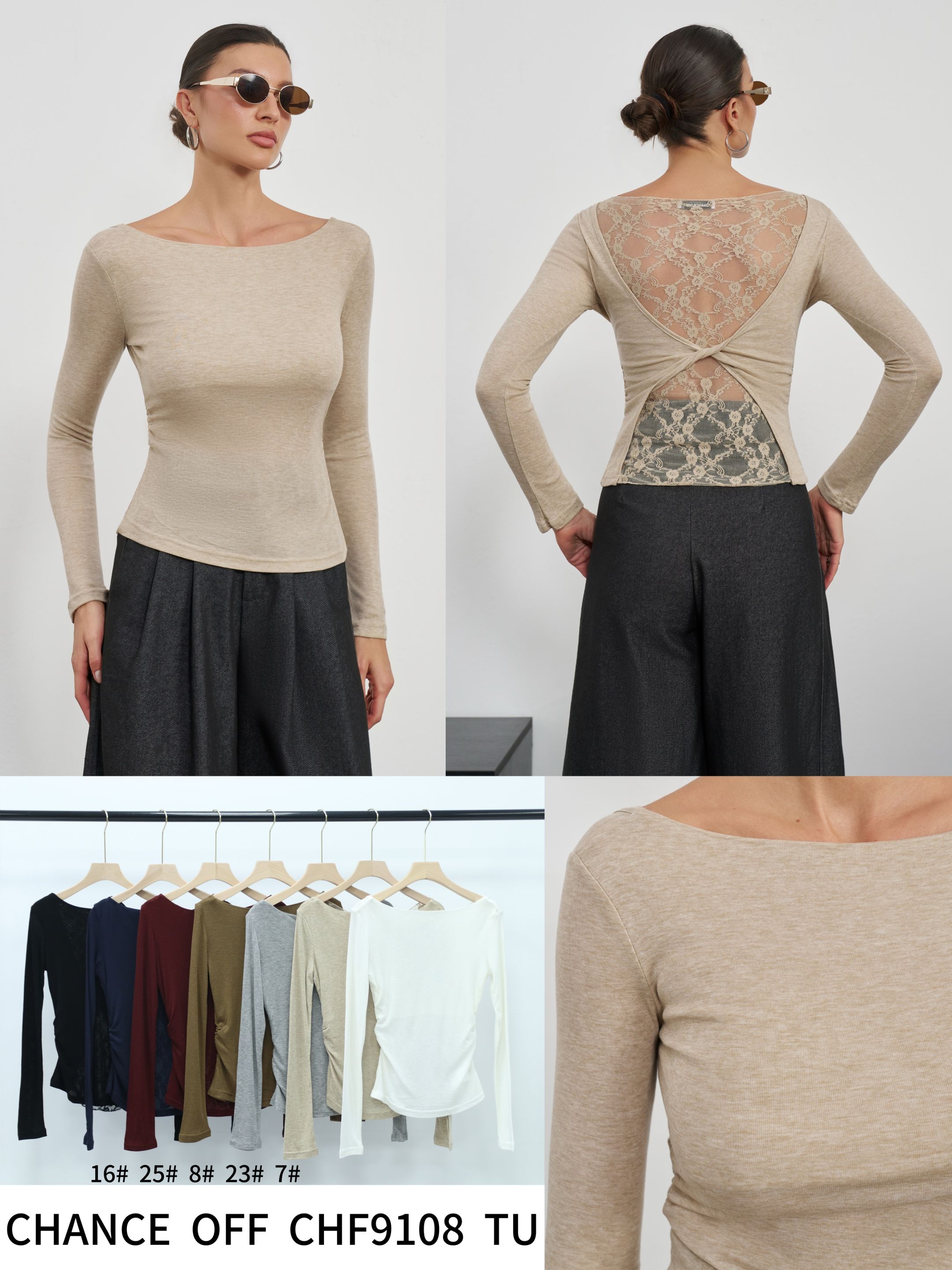 Fitted Lace-Back Top