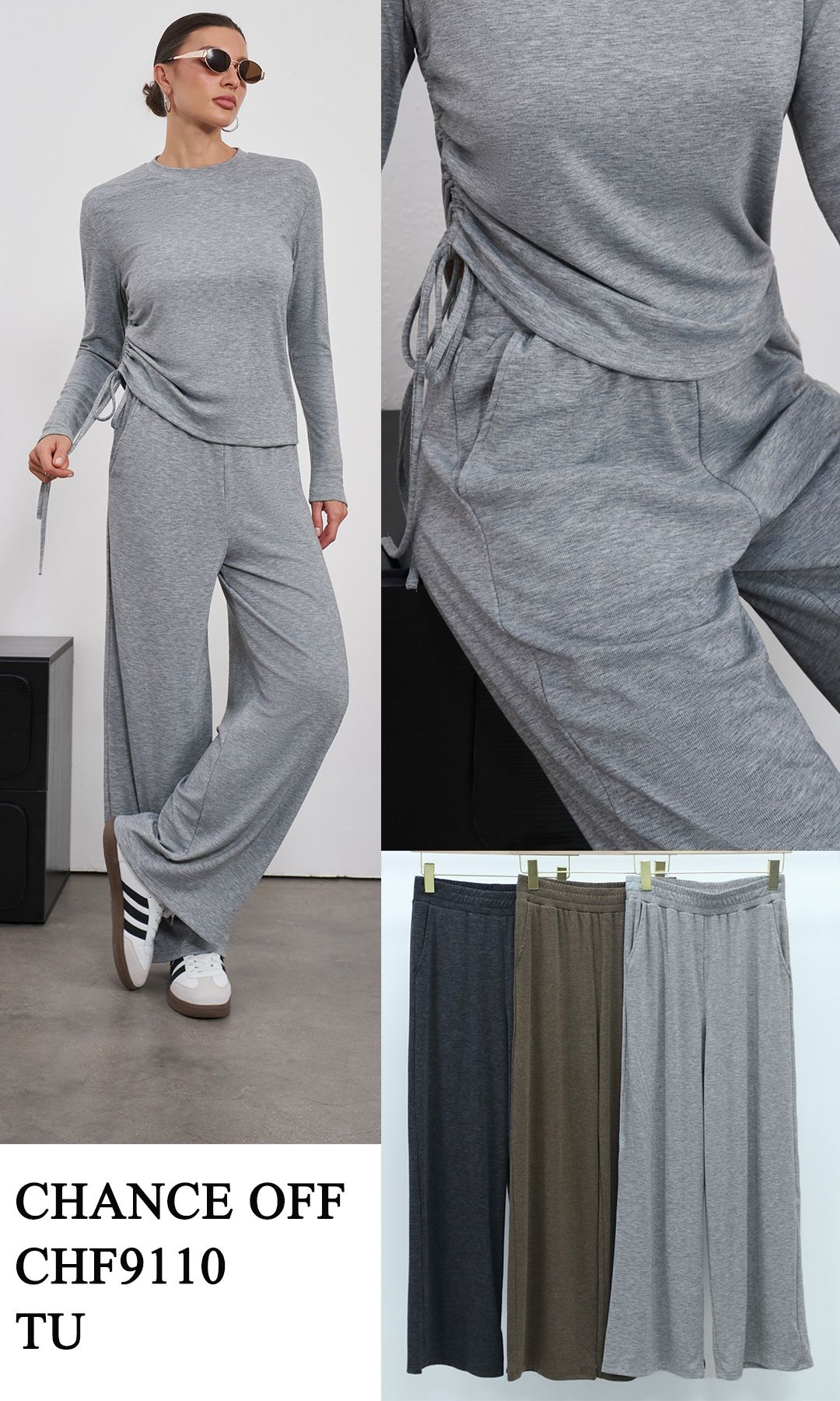 Wide-Leg Pull-On Trousers