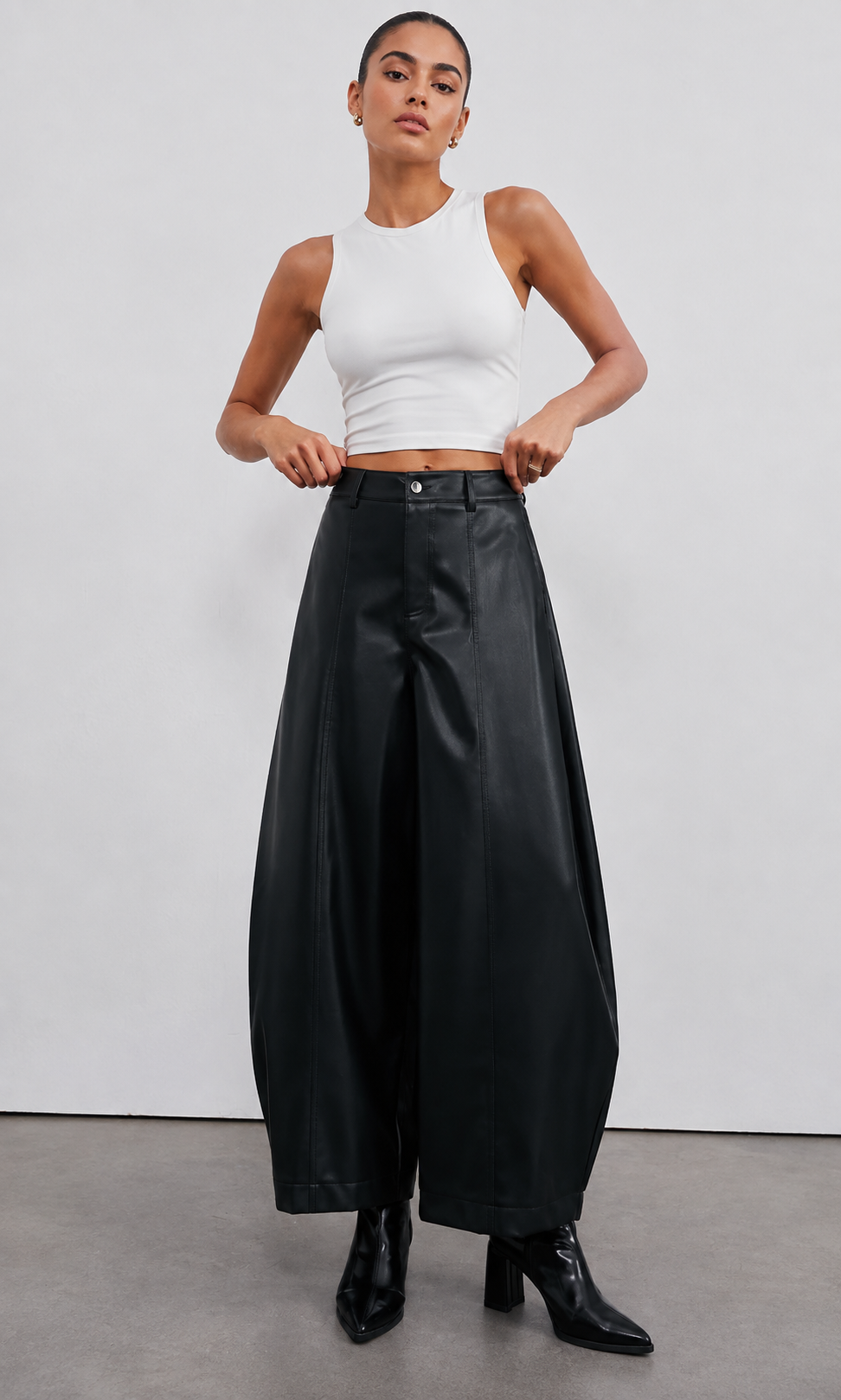 High‑Waist Balloon Trousers