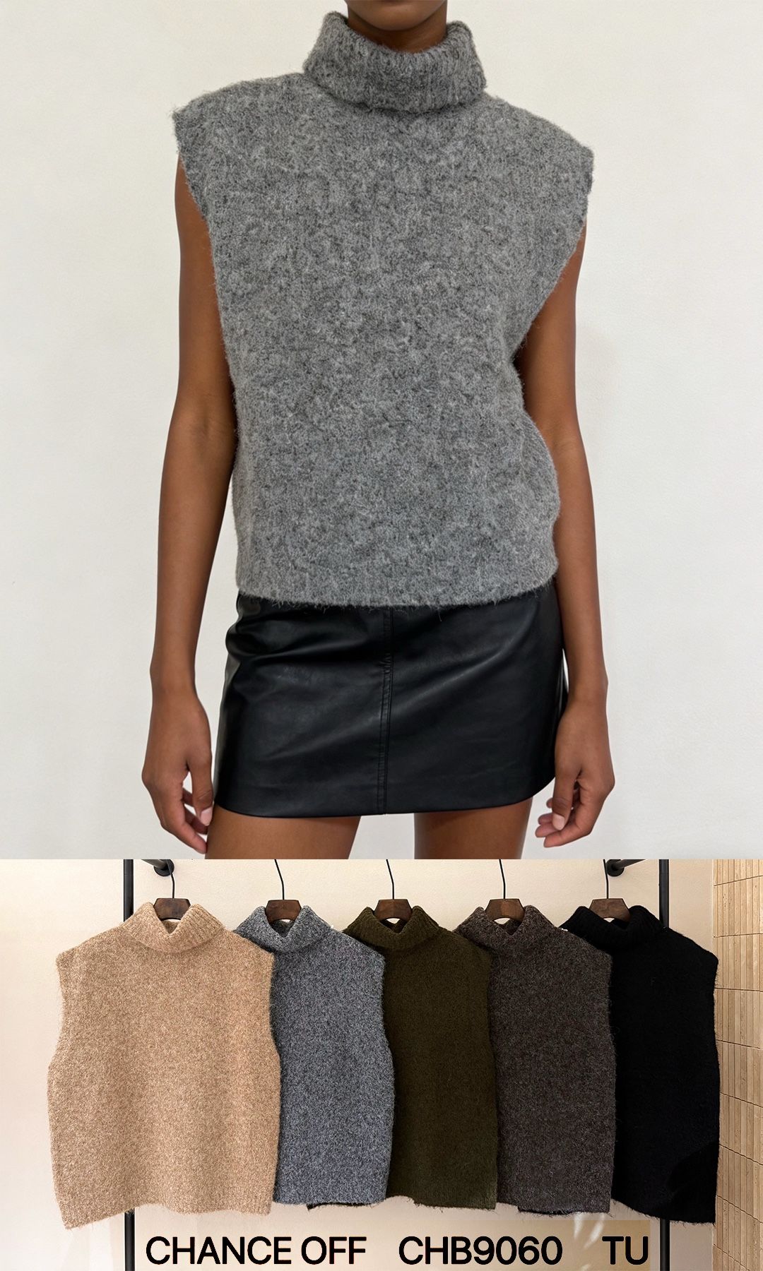 Sleeveless Turtleneck Sweater