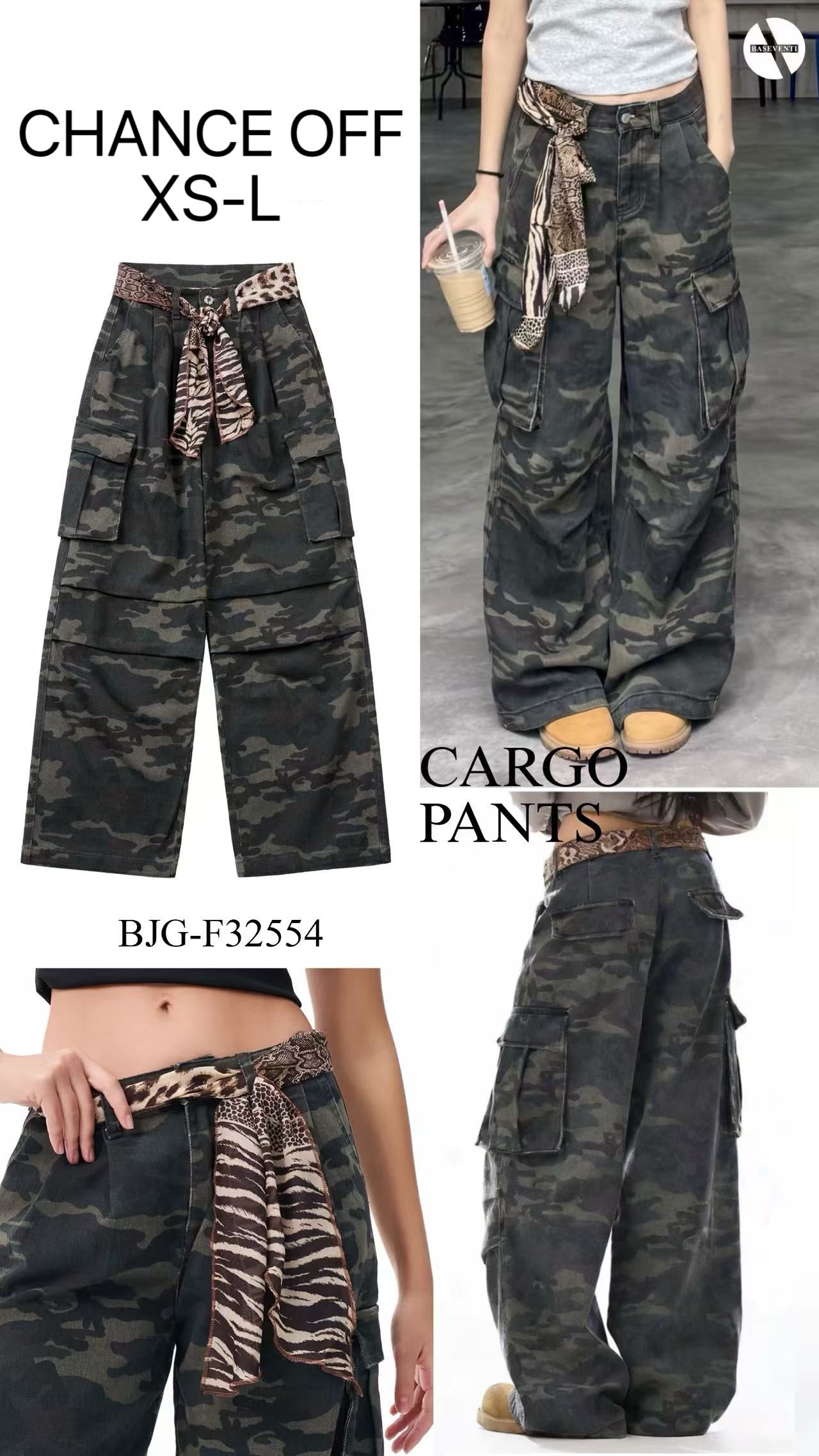 Loose Cargo Trousers in Camo
