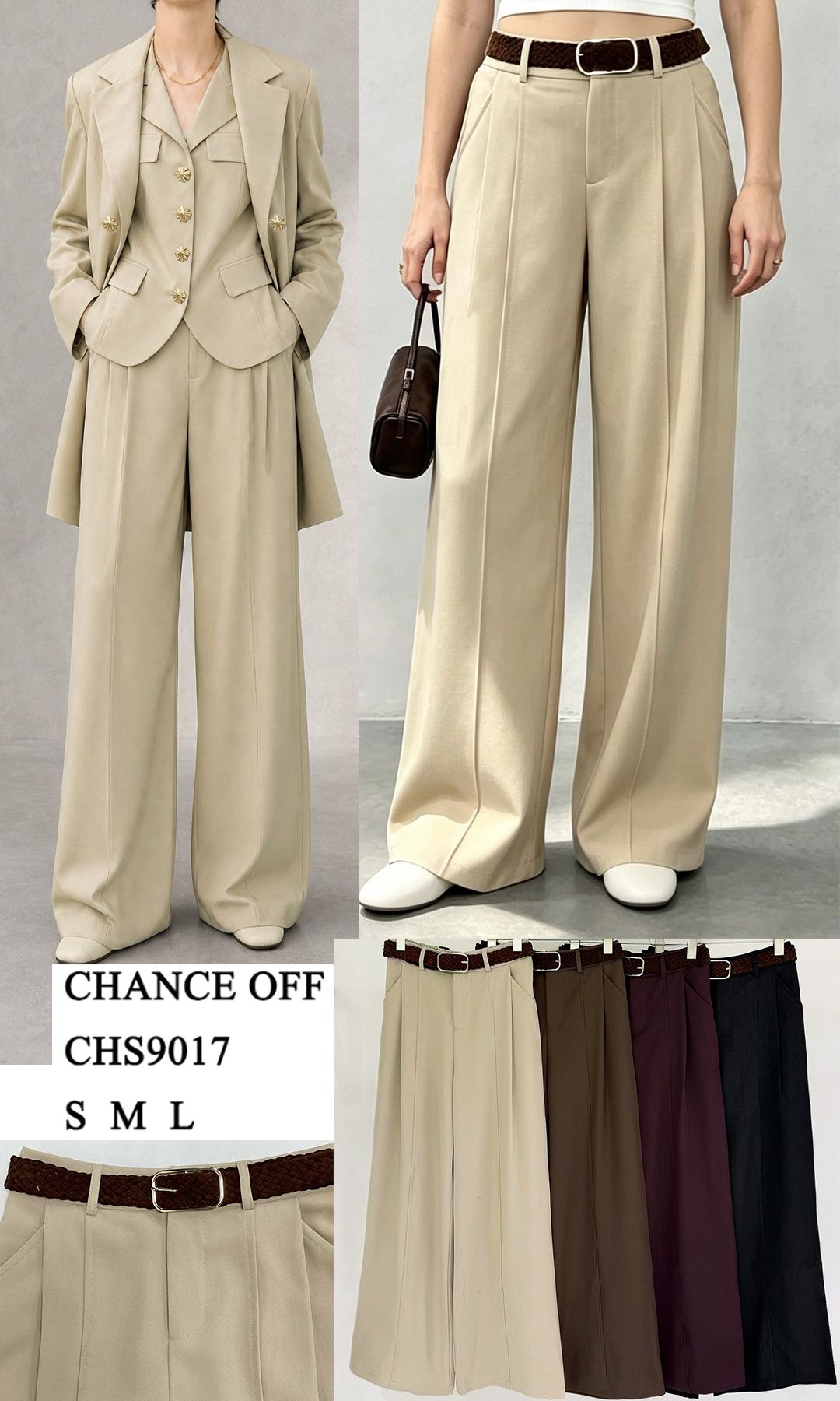 Wide Pleated Palazzo Trousers