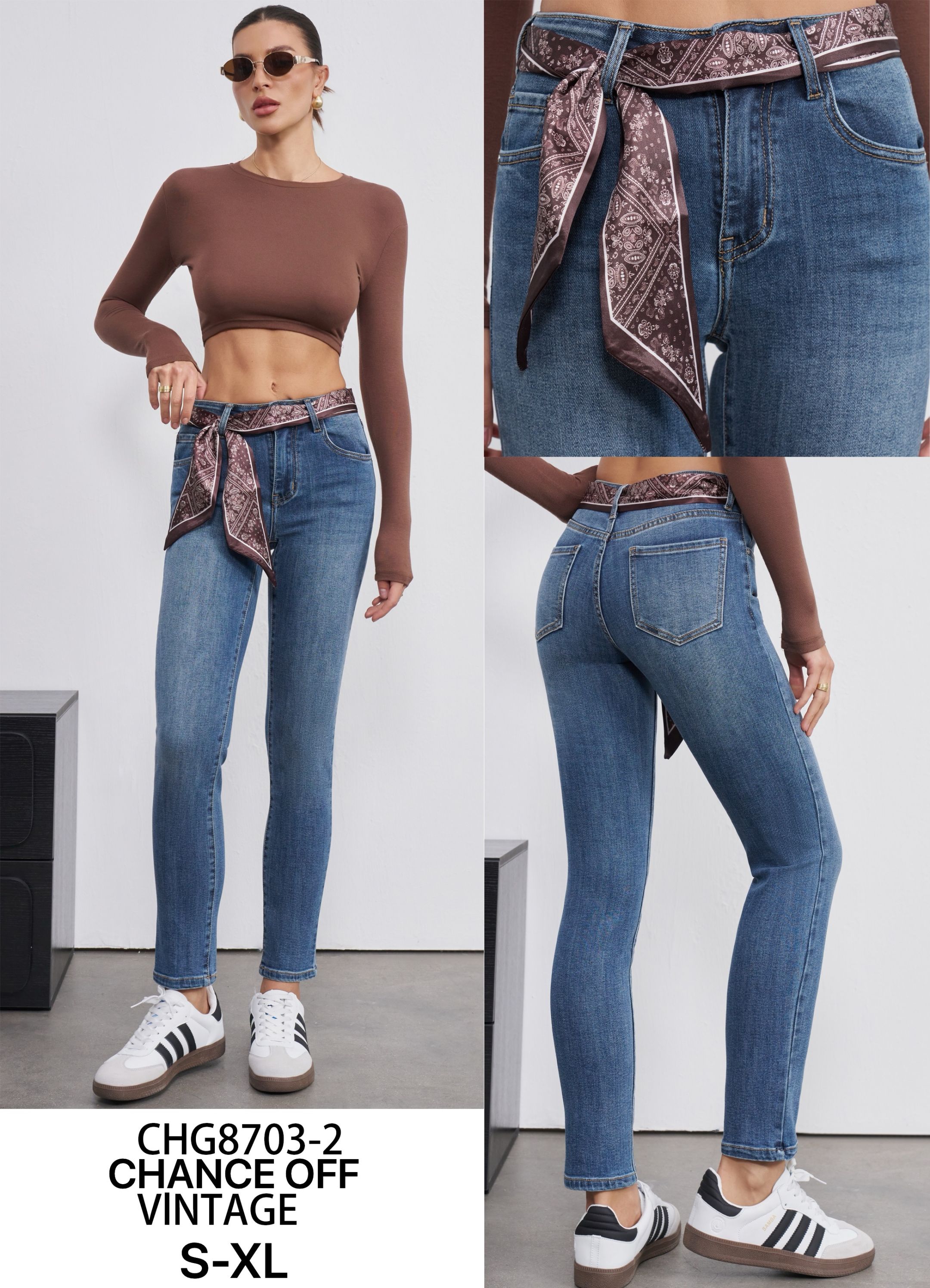 High‑Waist Straight Jeans