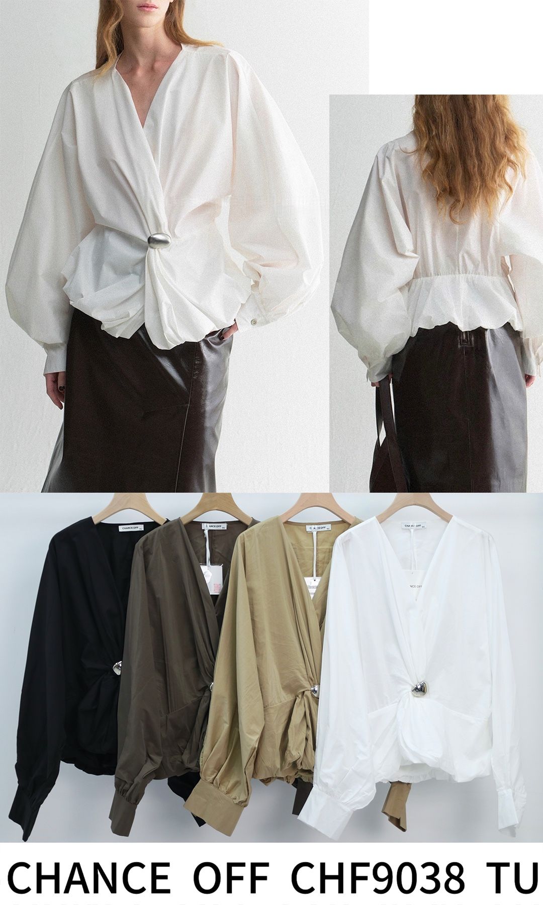 Oversized V‑Neck Blouse