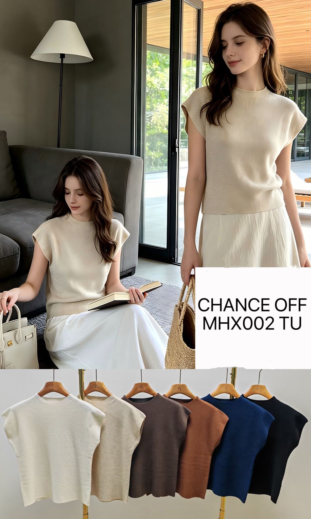 Sleeveless Top with Straight Fit