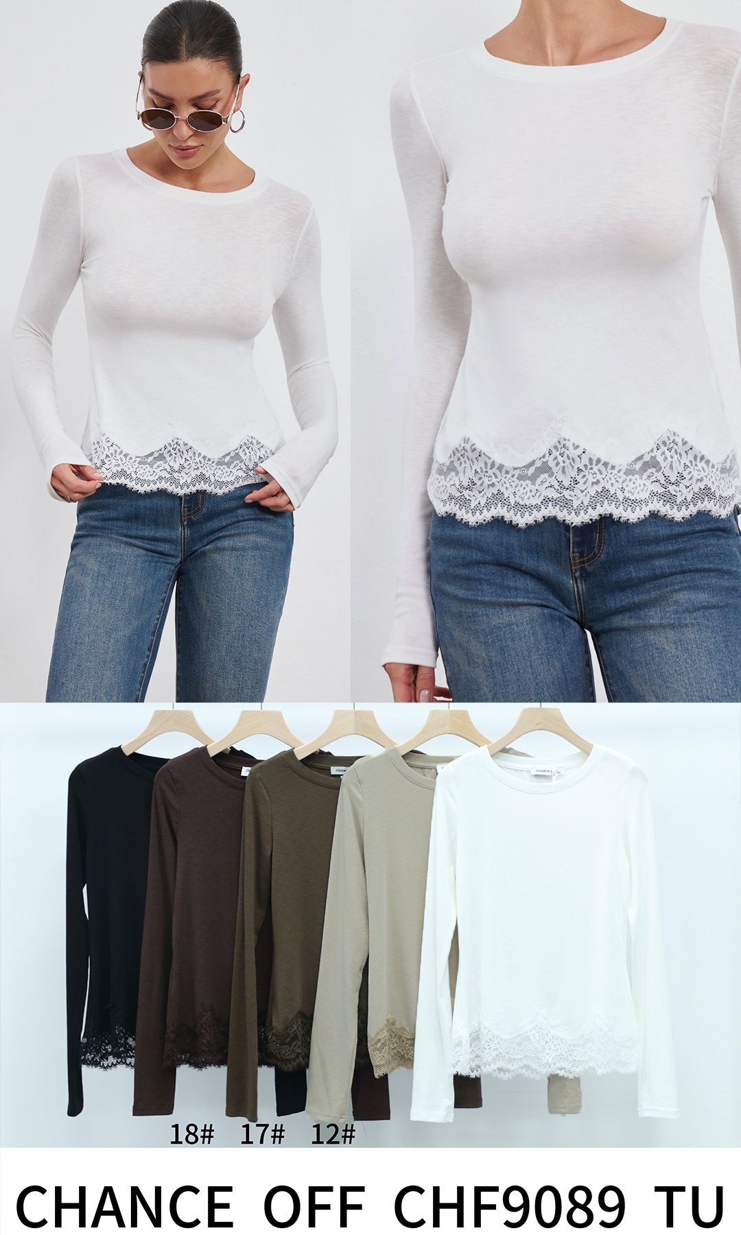 Fitted Lace-Trim Top