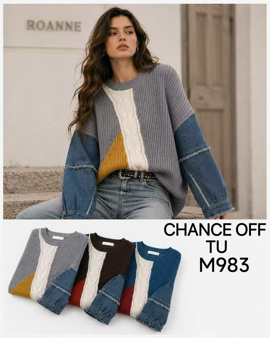 Relaxed Color‑Block Sweater