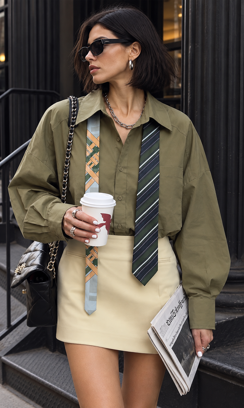 Oversized Shirt with Classic Collar