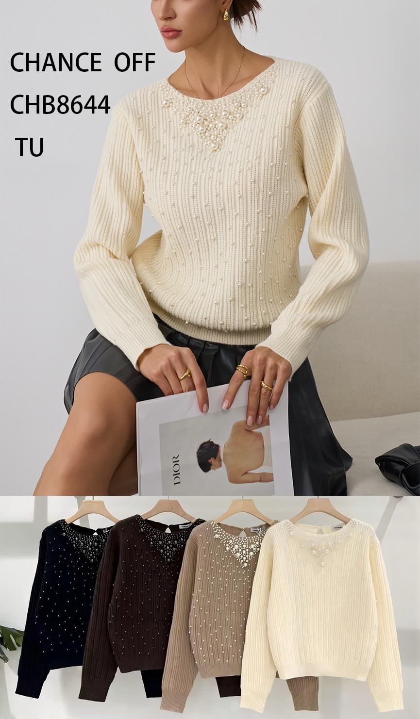 Ribbed Decorative Sweater
