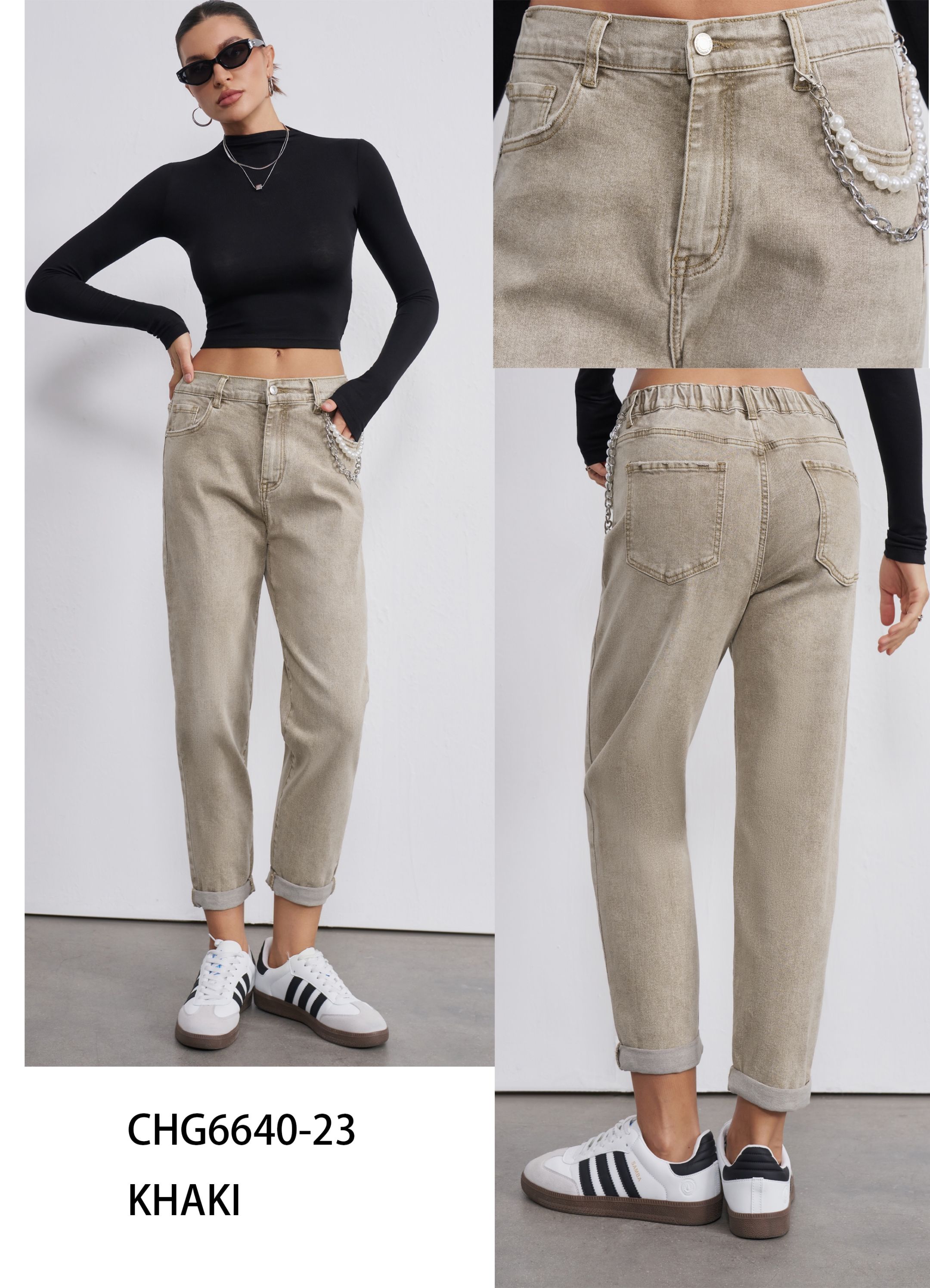 High-Rise Straight Trousers