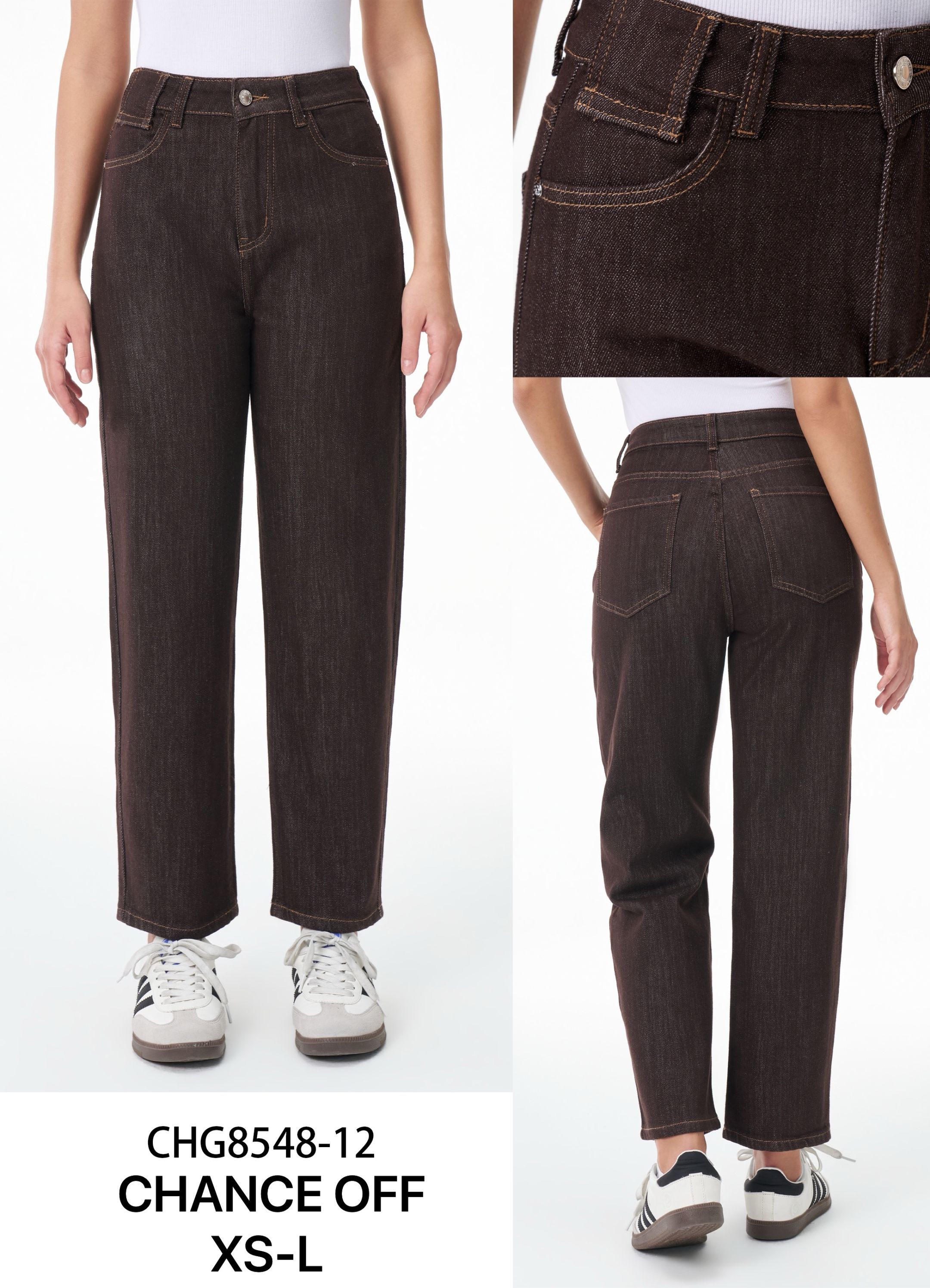 High‑Waist Straight Jeans