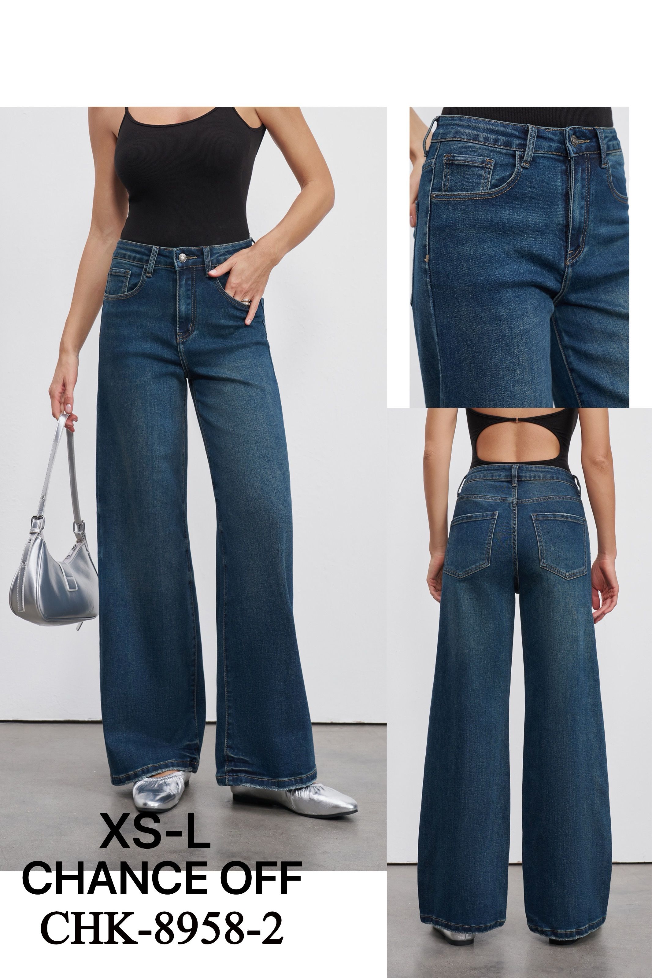 Wide Leg Denim Jeans