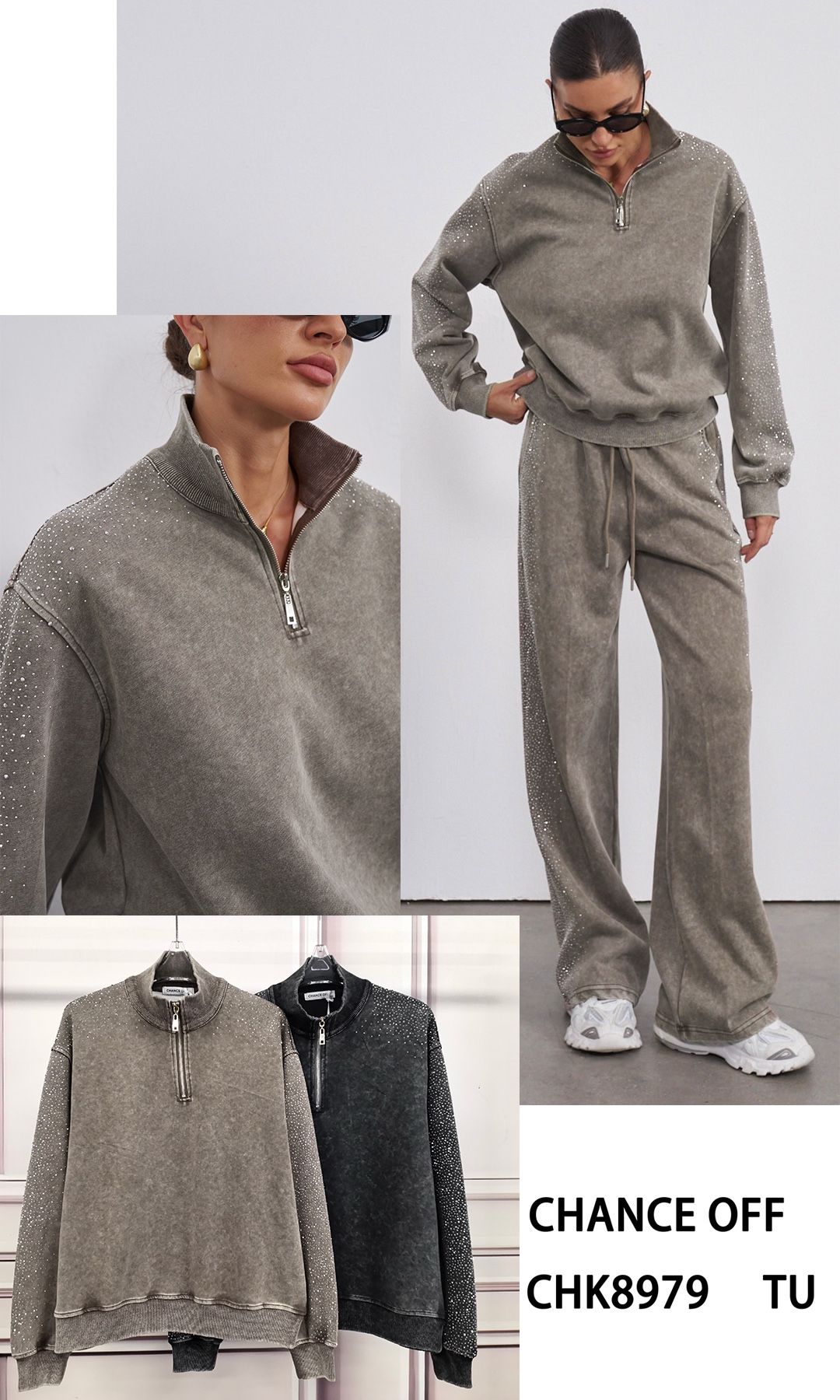 Relaxed Half-Turtleneck Sweatshirt