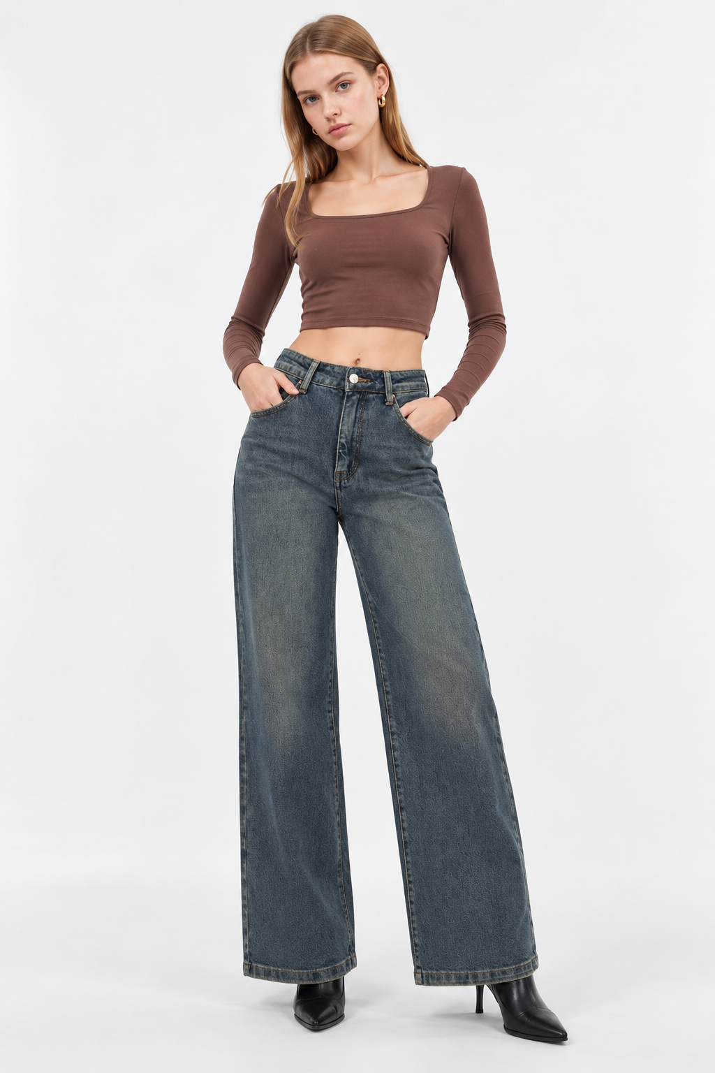 High-Waist Wide-Leg Jeans