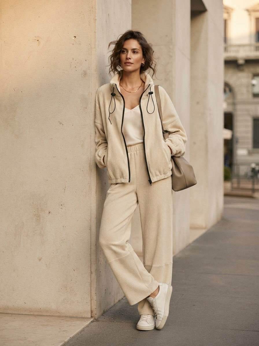 Relaxed Jacket with Stand Collar
