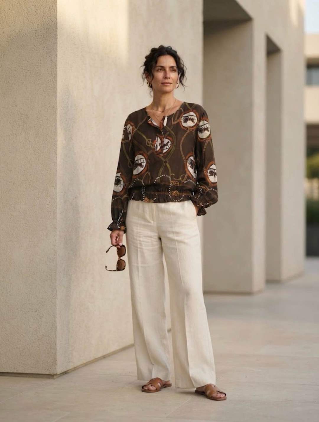 Relaxed Blouse with Bishop Sleeves