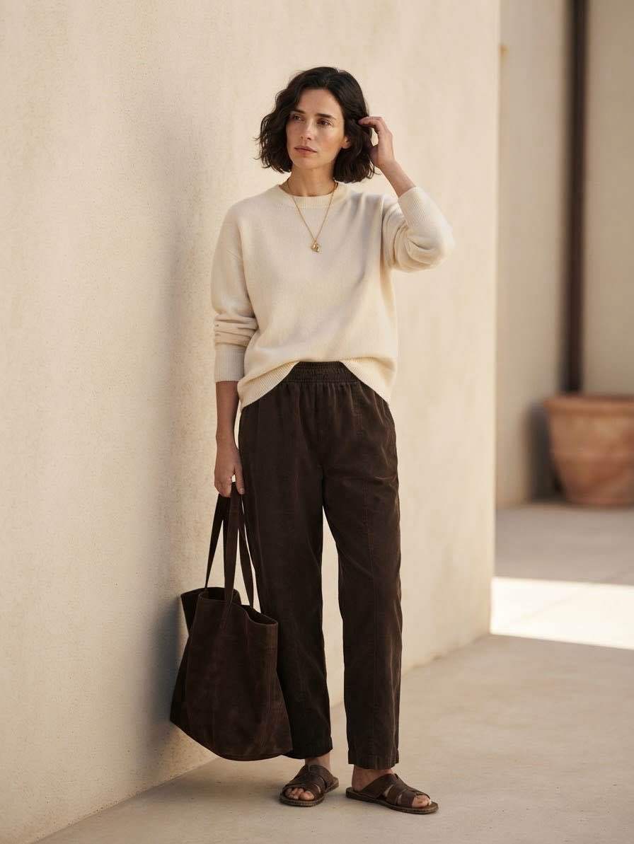 High-Waist Straight Trousers