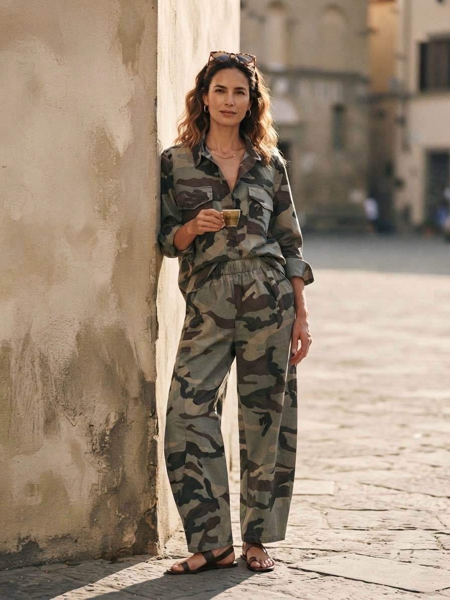 Wide Elastic-Waist Trousers