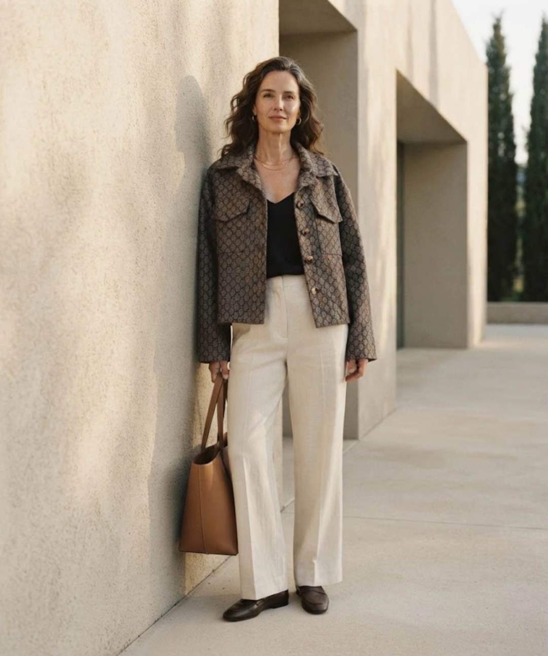 Micro-Pattern Shirt Jacket