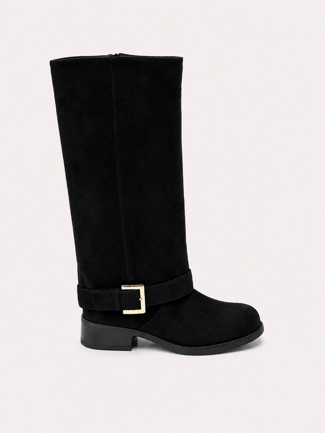 Knee-High Boots with Decorative Strap