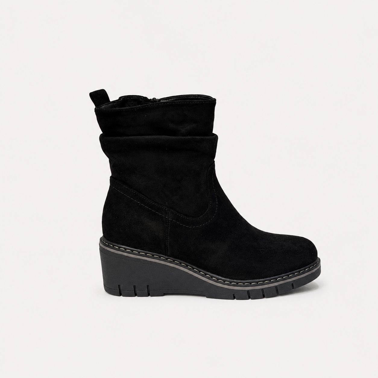 Ankle Boots with Ruched Shaft