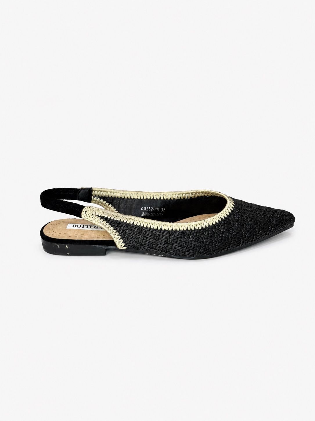 Woven Pointed Slingback Flats