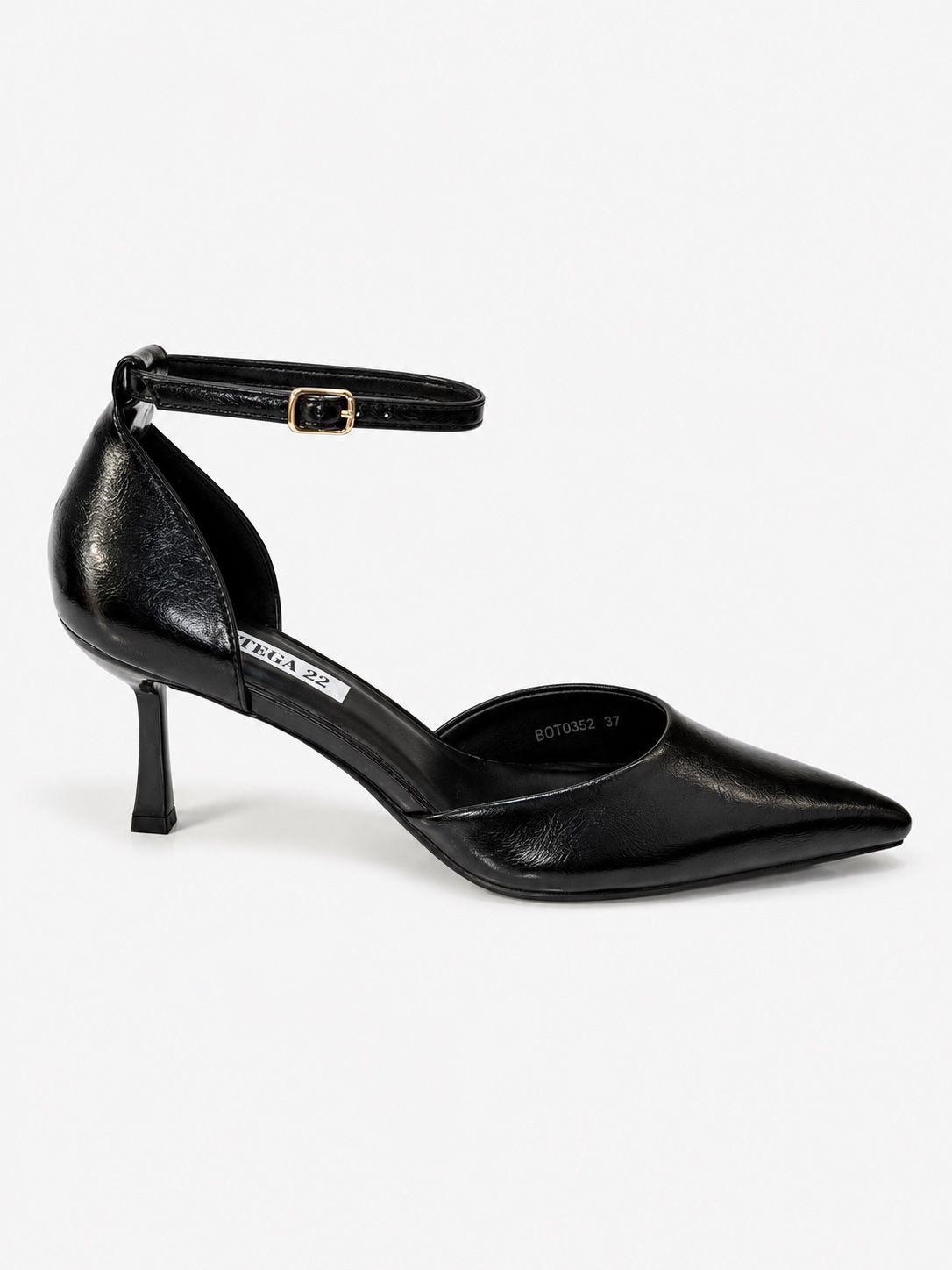 Pointed High-Heel Pumps with Ankle Strap